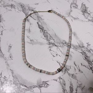 Stella & Dot Modern Bohemian Mixed Beaded Rondell Necklace Silver /multi